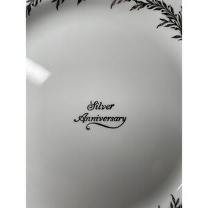 MCM 1960s Royal Tuscan Made in England Fine Bone China Silver Anniversary Plate